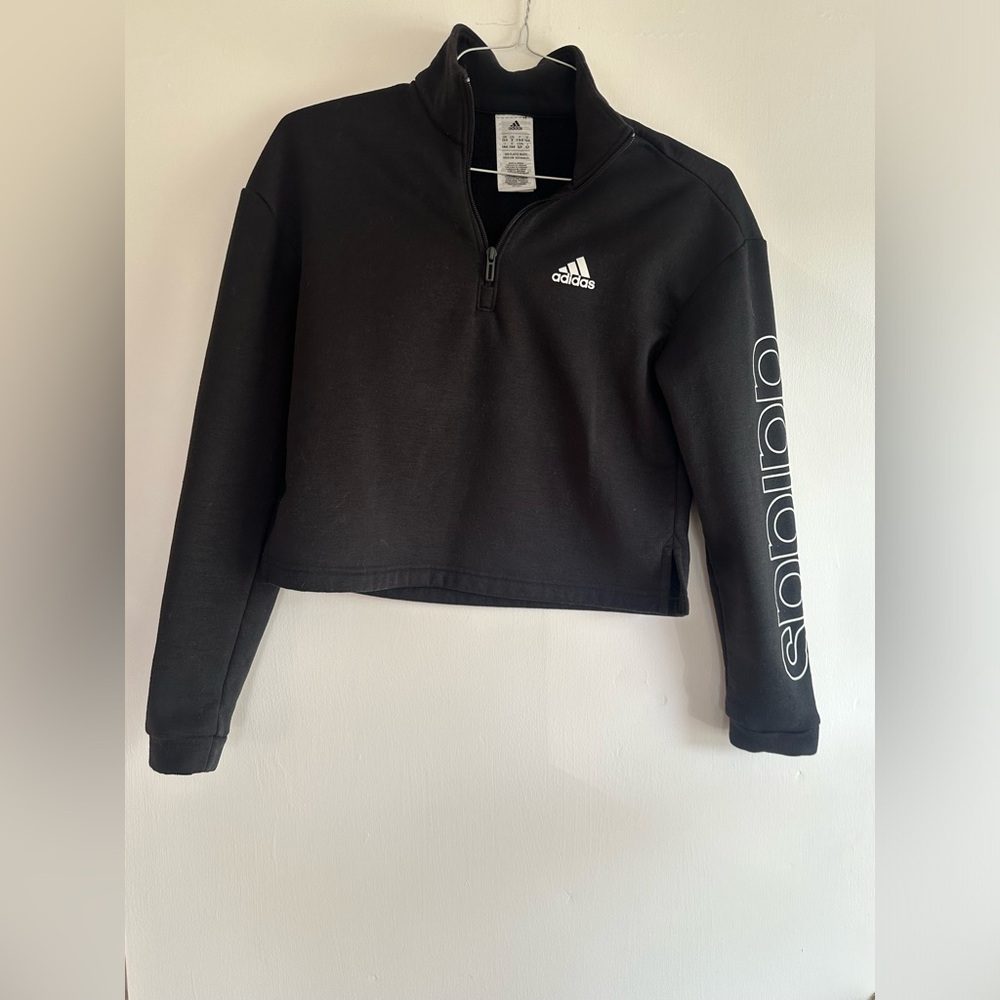 Adidas Black Cropped Sweatshirt